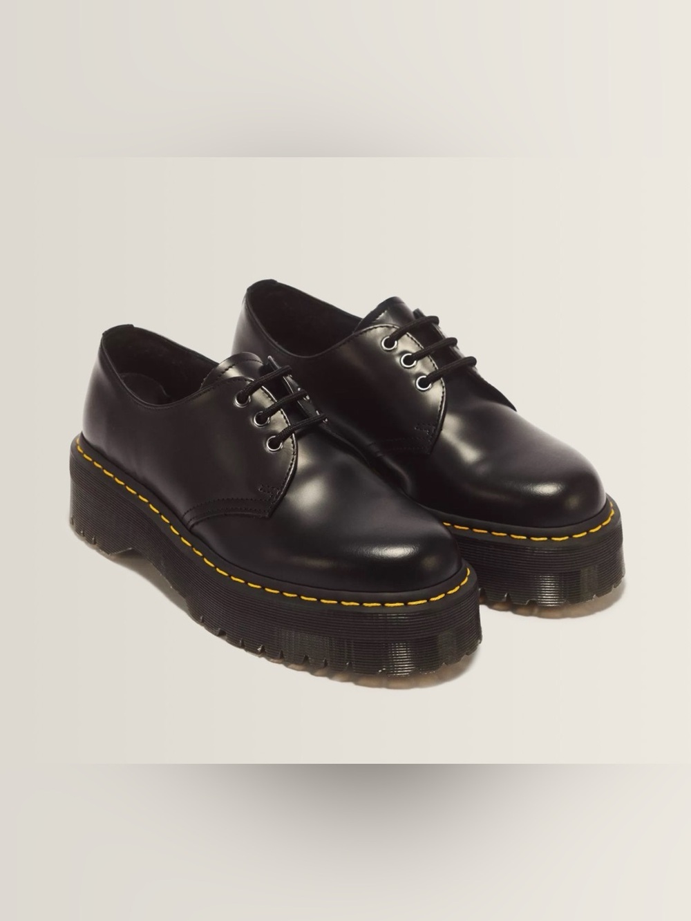 Dr. Martens Black Leather Platform Oxford